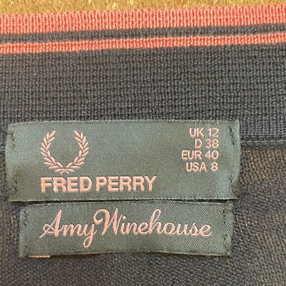 Fred Perry Amy Winehouse semi-sheer short-sleeved silk & cotton top US 8/UK 12 - Picture 5 of 7